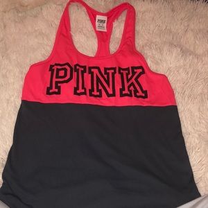 Pink crop top, razor back